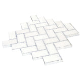 Apollo Tile Athens White 10-in x 11-in Polished Natural Stone Marble Herringbone Patterned Floor and Wall Tile (3.68-sq. ft/ Carton)