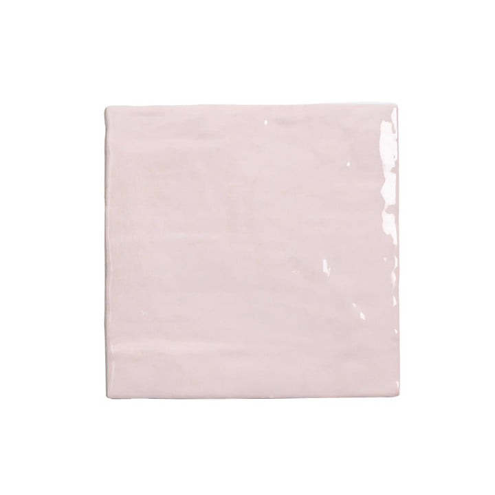 Apollo Tile (Sample) Chateau Soft Pink 4-in x 4-in Glossy Ceramic Marble Look Floor and Wall Tile