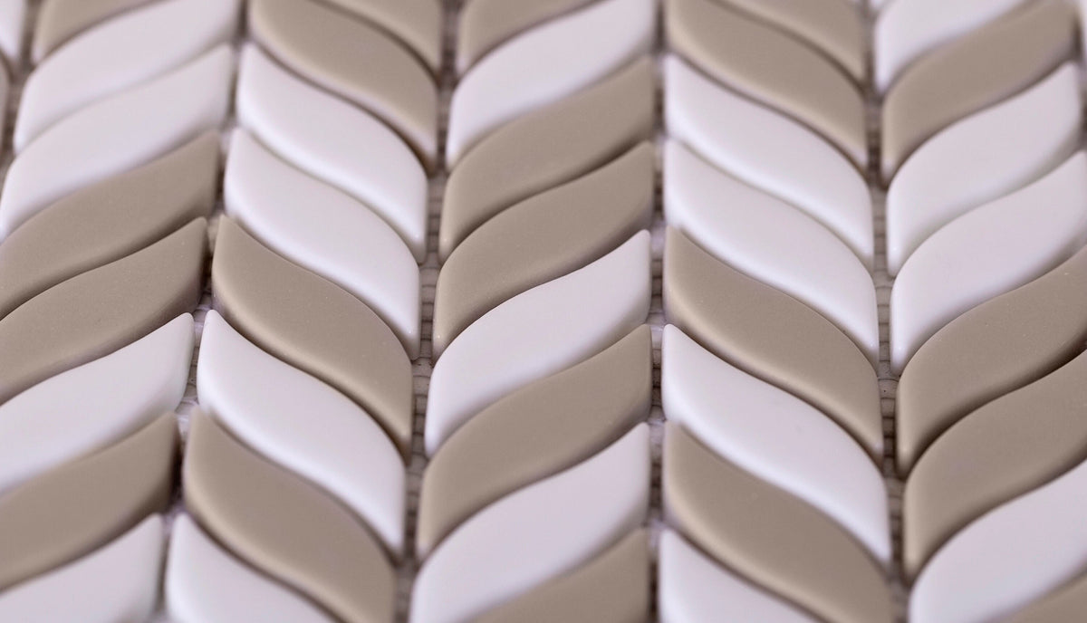 Apollo Tile (Sample) Alabaster White, Brown 12-in x 12-in Matte Glass Mixed Pattern Patterned Floor and Wall Tile