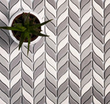 Apollo Tile (Sample) Alabaster Gray, White 12-in x 12-in Matte Glass Mixed Pattern Patterned Floor and Wall Tile