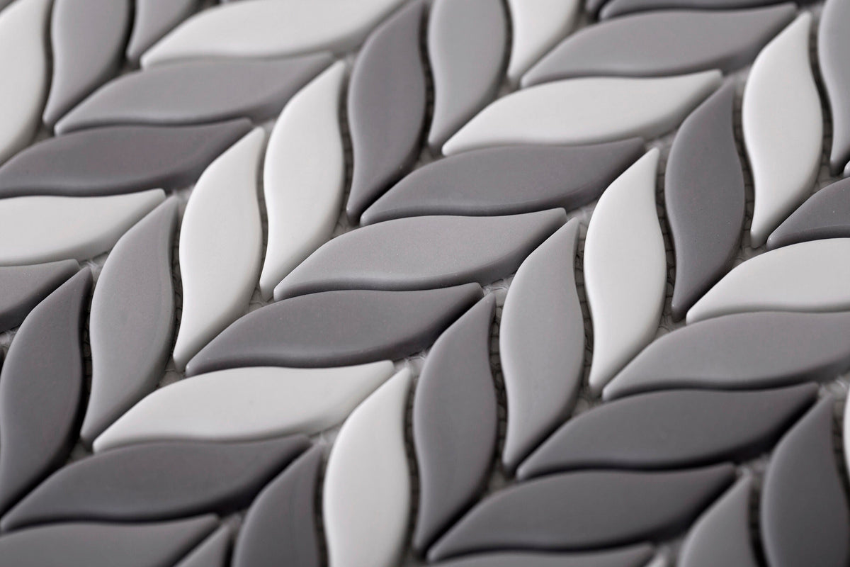 Apollo Tile (Sample) Alabaster Gray, White 12-in x 12-in Matte Glass Mixed Pattern Patterned Floor and Wall Tile