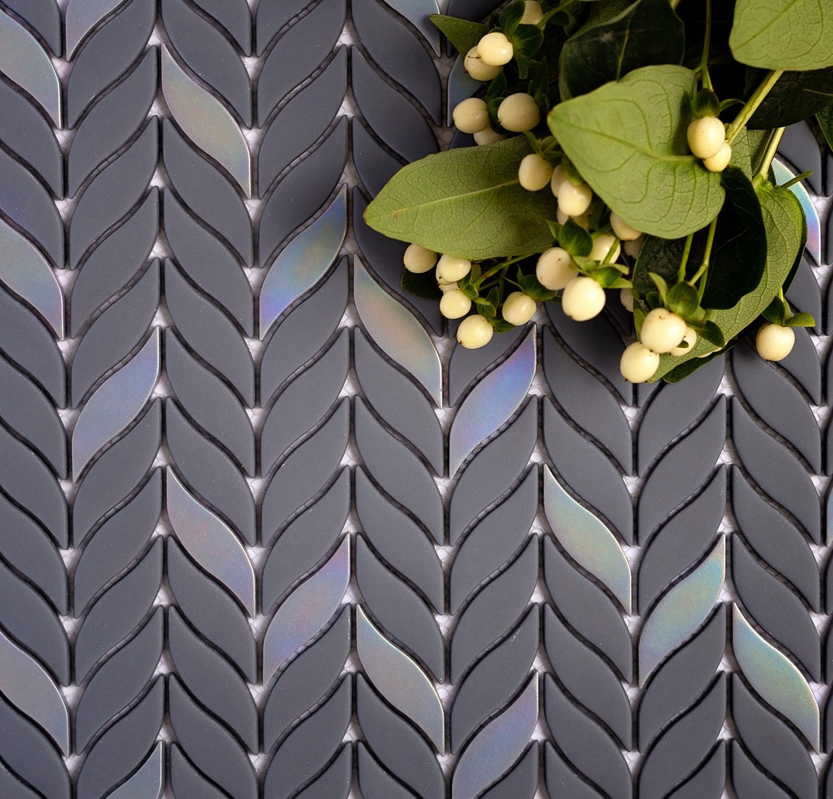 Apollo Tile (Sample) Alabaster Anchor Gray 12-in x 12-in Matte Glass Mixed Pattern Patterned Floor and Wall Tile