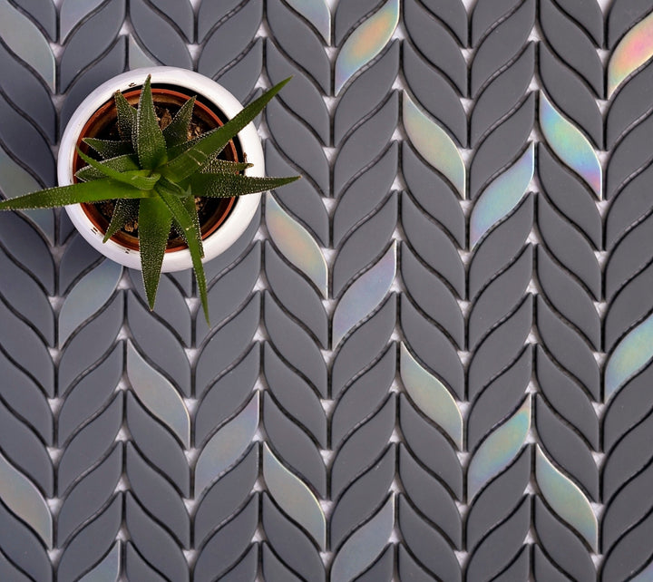Apollo Tile (Sample) Alabaster Anchor Gray 12-in x 12-in Matte Glass Mixed Pattern Patterned Floor and Wall Tile