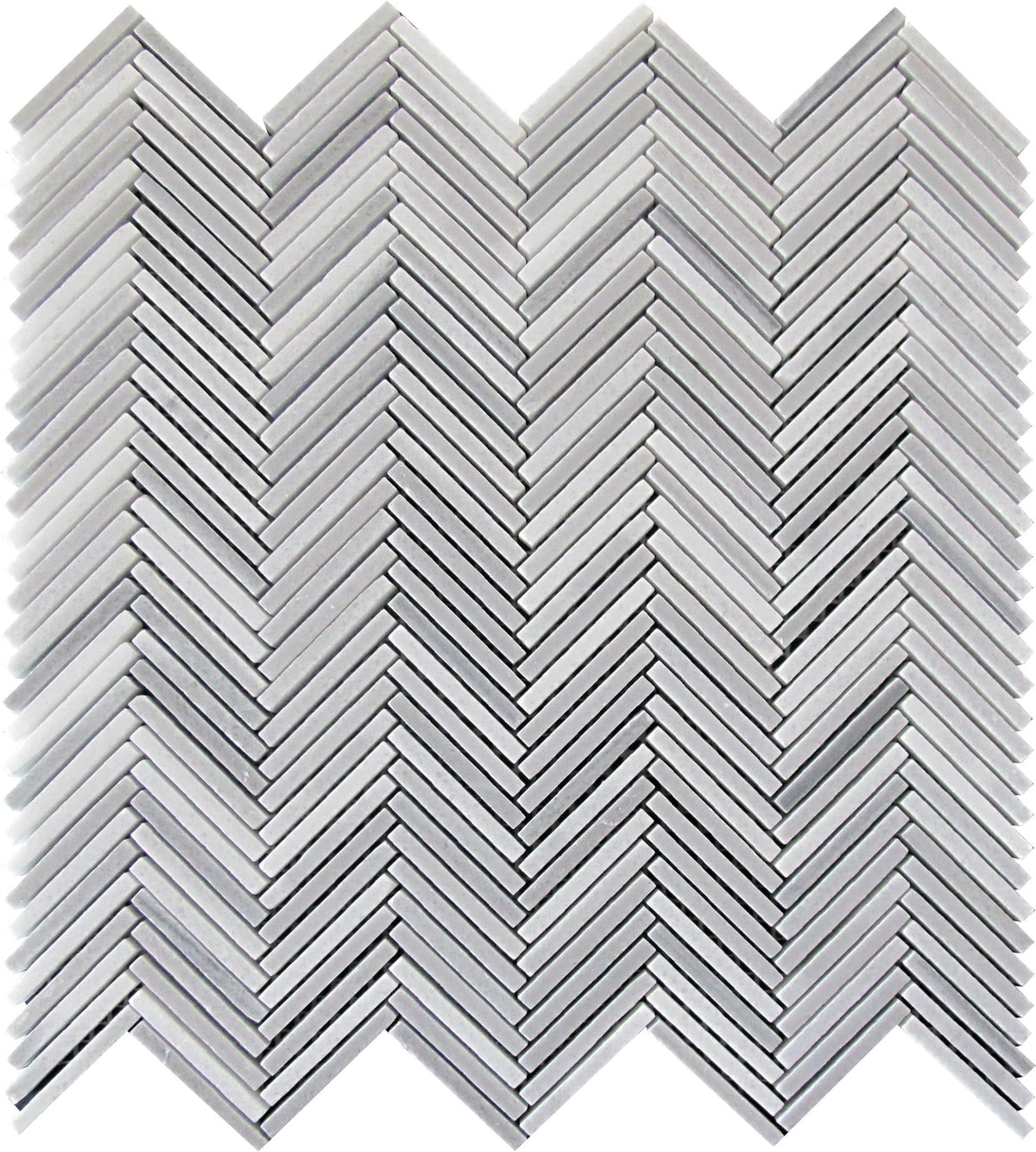 Apollo Tile (Sample) Zebra White, Gray 11-in x 11-in Polished Marble Herringbone Patterned Floor and Wall Tile