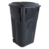 Blue Hawk 32-Gallon Black Plastic Wheeled Trash Can with Lid