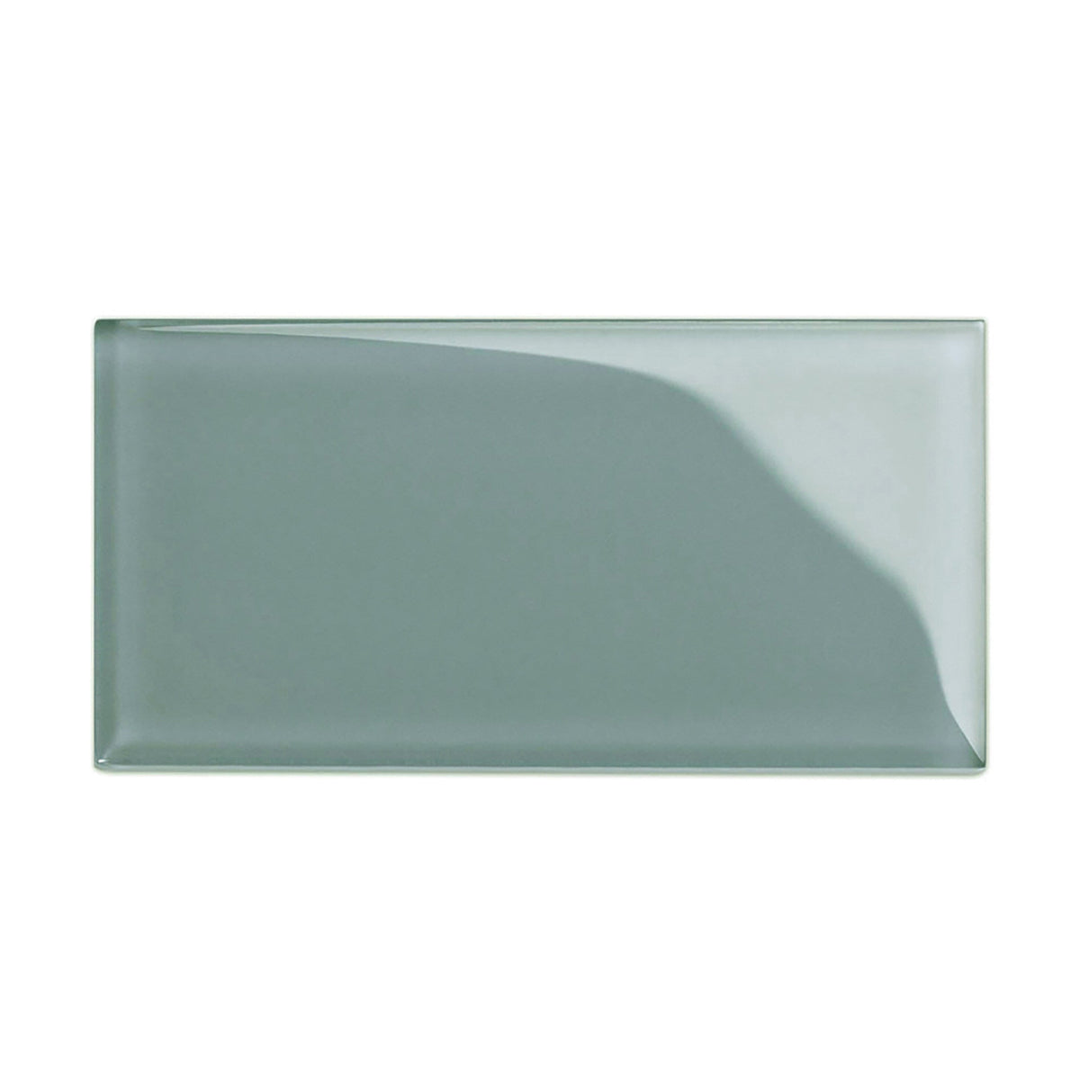 Giorbello (Sample) 6x12 glass subway tiles Slate 6-in x 12-in Glossy Glass Brick Subway Wall Tile
