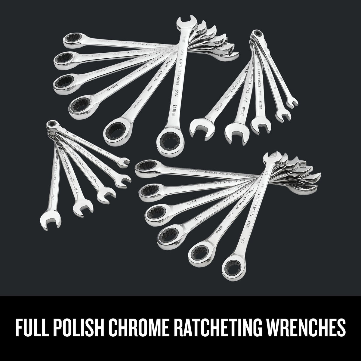 CRAFTSMAN 298-Piece Standard (SAE) and Metric Combination Polished Chrome Mechanics Tool Set, No Case