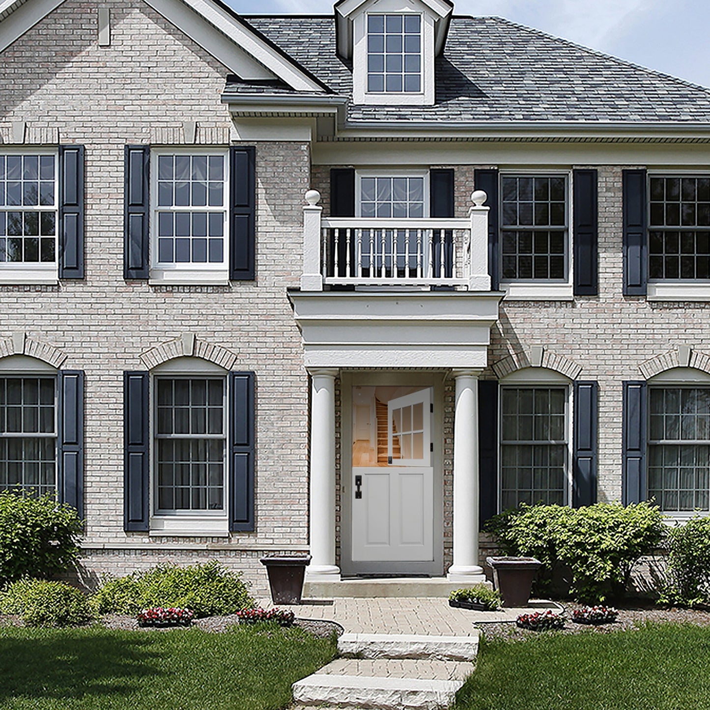 Creative Entryways Craftsman Prehung Single Dutch Front Door - White
