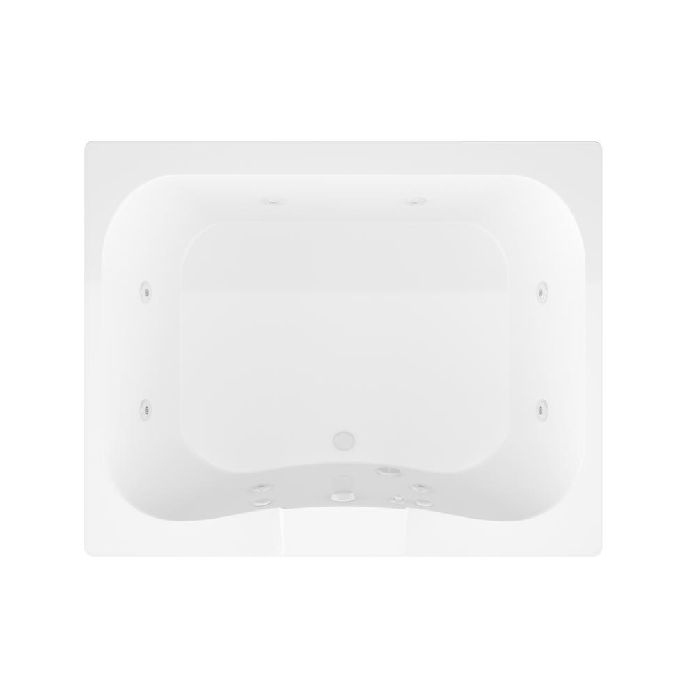 Rhode 5 ft. Rectangular Drop-in Whirlpool Bathtub in White - Super Arbor