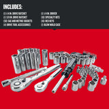 CRAFTSMAN 83-Piece Standard (SAE) and Metric Combination Polished Chrome Mechanics Tool Set with Hard Case