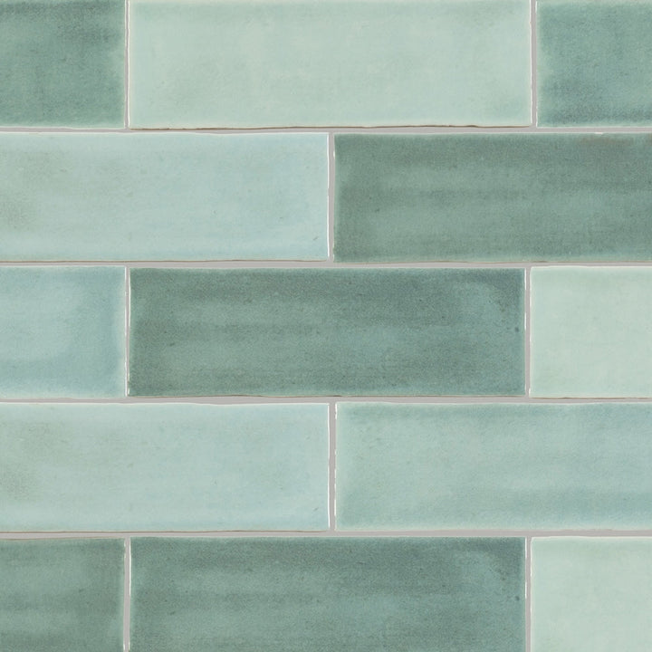 Boutique Castaway Green 3-in x 9-in Glazed Ceramic Subway Wall Tile product image