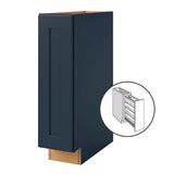 allen + roth Port 9-in W x 34.5-in H x 24-in D Navy Pull-out Tray Divider Base Fully Assembled Cabinet (Flat Panel Style)