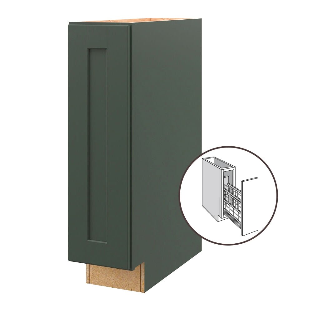 allen + roth Galway 9-in W x 34.5-in H x 24-in D Sage Pull-out Tray Divider Base Fully Assembled Cabinet (Flat Panel Shaker Style)