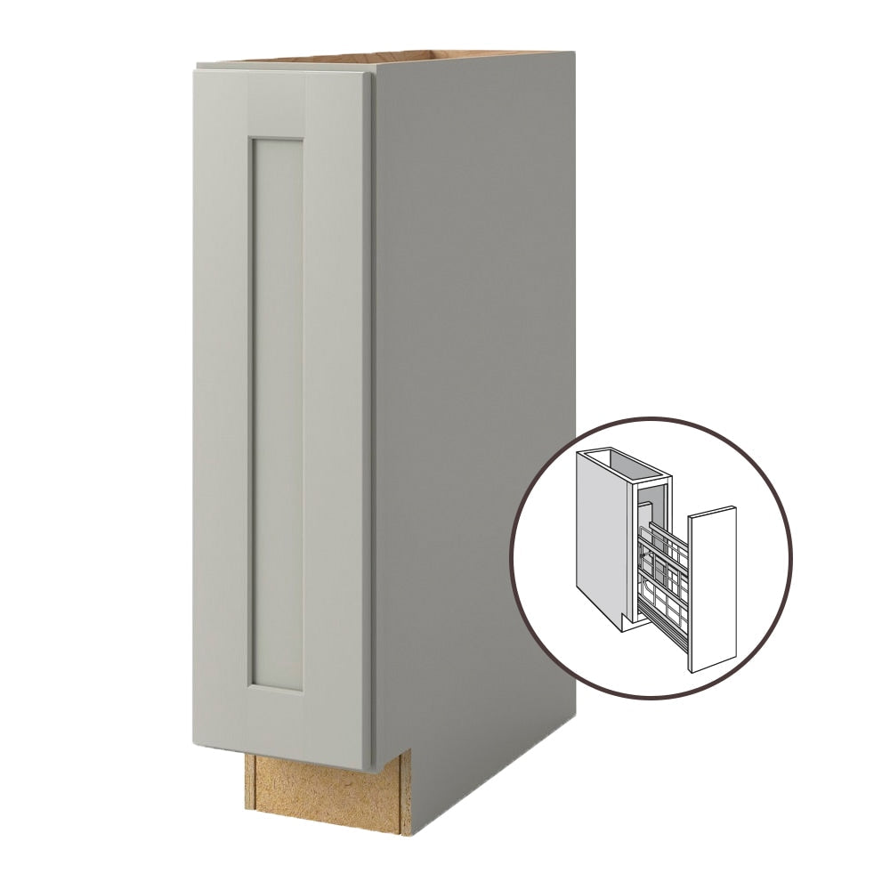 allen + roth Stonewall 9-in W x 34.5-in H x 24-in D Stone Base Fully Assembled Cabinet (Flat Panel Shaker Door Style)