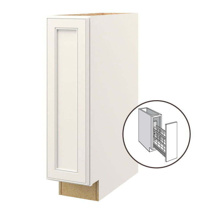 allen + roth McKeller 9-in W x 34.5-in H x 24-in D Linen Pull-out Tray Divider Base Fully Assembled Cabinet (Flat Panel Mitered Style)