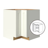 allen + roth Aveley 33-in W x 34.5-in H x 24-in D Linen Diagonal Corner Base Fully Assembled Cabinet (Flat Panel Shaker Style)