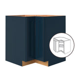 allen + roth Port 33-in W x 34.5-in H x 24-in D Navy Diagonal Corner Base Fully Assembled Cabinet (Flat Panel Shaker Style)