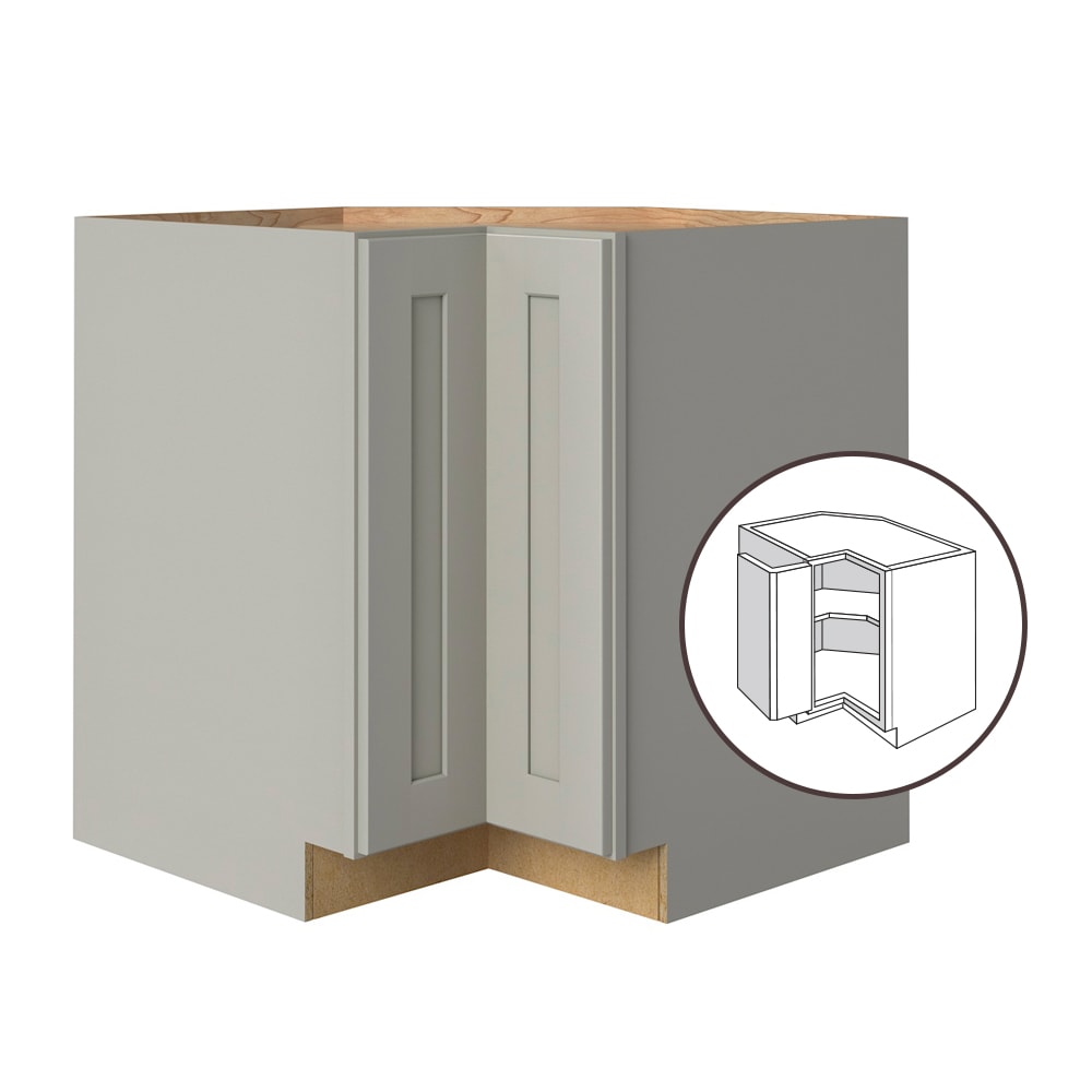 allen + roth Stonewall 33-in W x 34.5-in H x 24-in D Stone Diagonal Corner Base Fully Assembled Cabinet (Flat Panel Shaker Style)