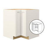allen + roth McKeller 33-in W x 34.5-in H x 24-in D Linen Diagonal Corner Base Fully Assembled Cabinet (Flat Panel Mitered Style)