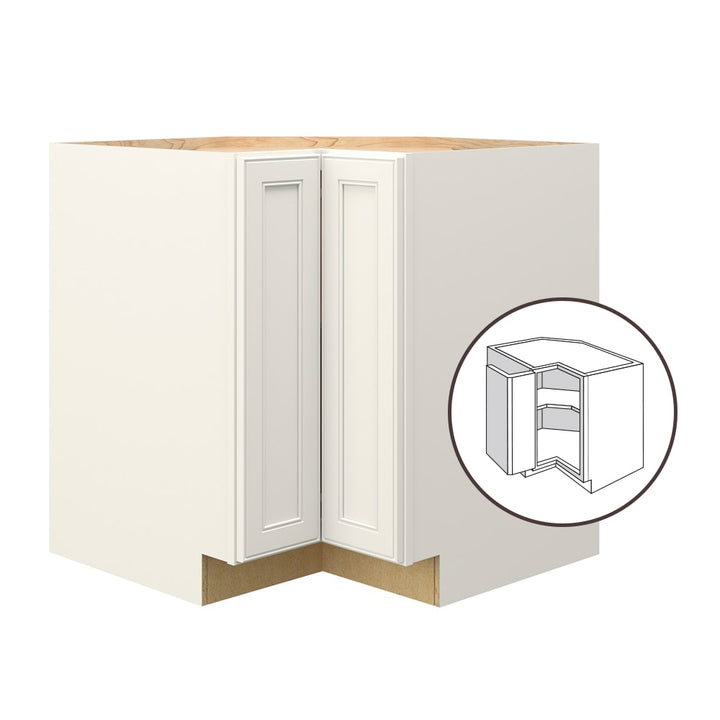 allen + roth McKeller 33-in W x 34.5-in H x 24-in D Linen Diagonal Corner Base Fully Assembled Cabinet (Flat Panel Square Style)