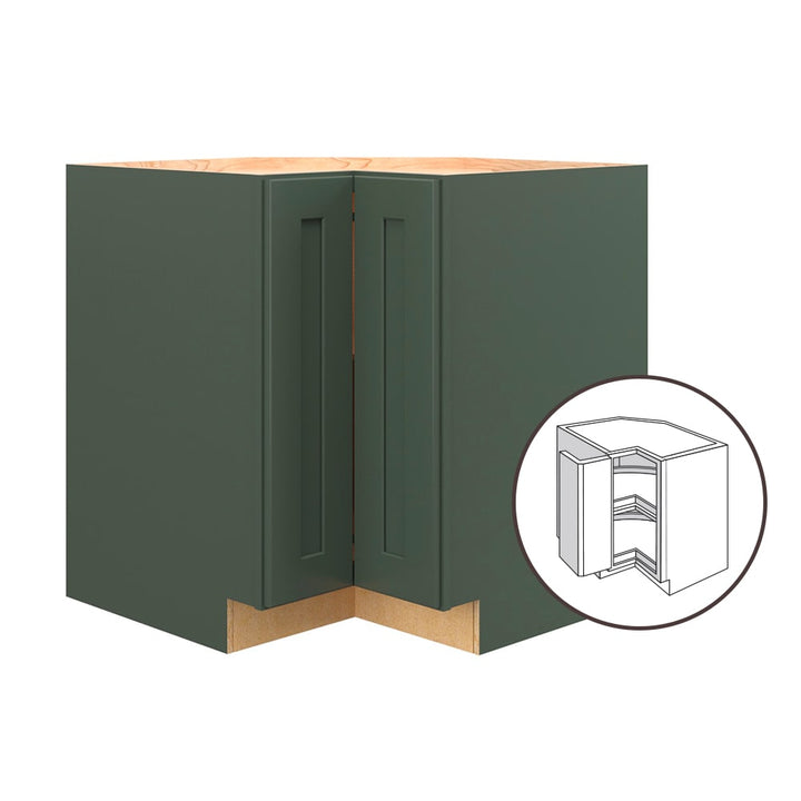 allen + roth Galway 33-in W x 34.5-in H x 24-in D Sage L-shaped Corner Base Fully Assembled Cabinet (Flat Panel Shaker Style)
