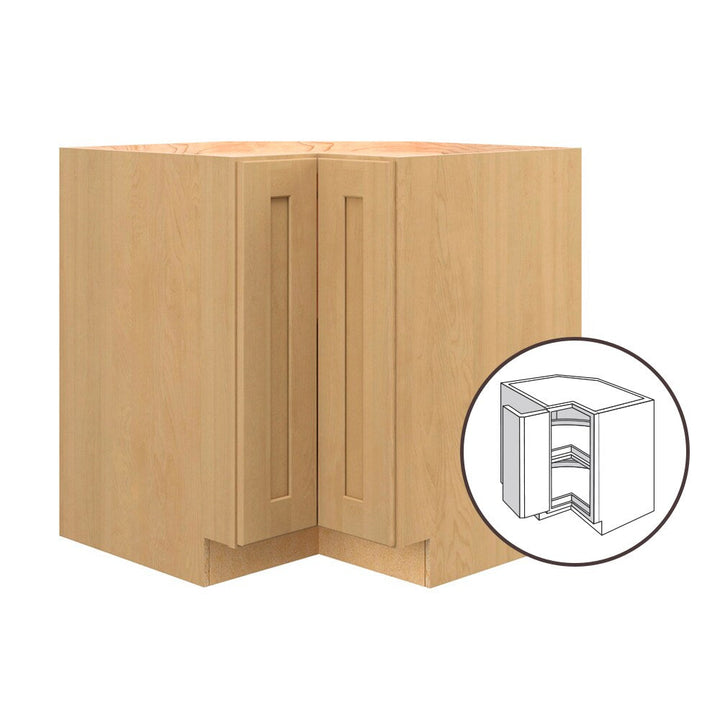allen + roth Innsbrook 33-in W x 34.5-in H x 24-in D Rye Lazy Susan Base Fully Assembled Cabinet (Flat Panel Shaker Door Style)