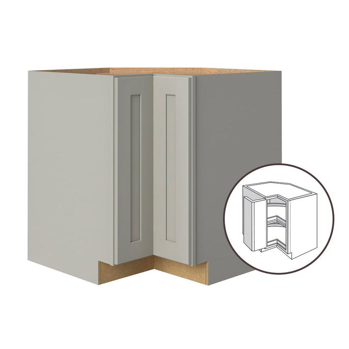 allen + roth Stonewall 33-in W x 34.5-in H x 24-in D Stone Lazy Susan Corner Base Fully Assembled Cabinet (Flat Panel Shaker Style)