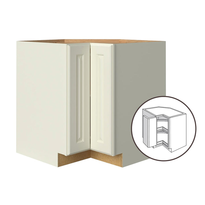 allen + roth Pattingham 33-in W x 34.5-in H x 24-in D Harbor Lazy Susan Corner Base Fully Assembled Cabinet (Raised Panel Square Style)