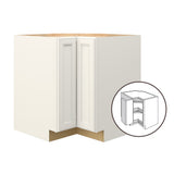 allen + roth McKeller 33-in W x 34.5-in H x 24-in D Linen Lazy Susan Corner Base Fully Assembled Cabinet (Flat Panel Mitered Style)