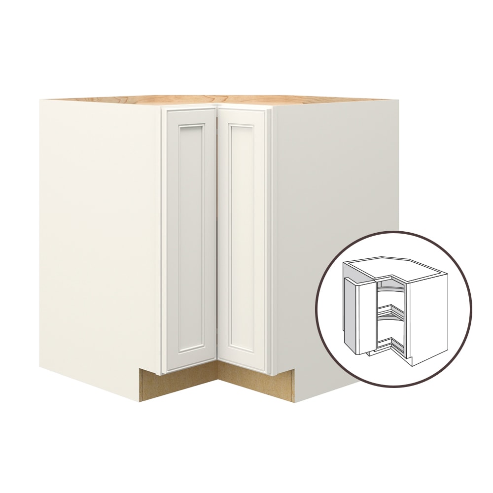allen + roth McKeller 33-in W x 34.5-in H x 24-in D Linen Lazy Susan Corner Base Fully Assembled Cabinet (Flat Panel Square Style)