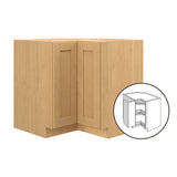 allen + roth Innsbrook 36-in W x 34.5-in H x 24-in D Rye Lazy Susan Corner Base Fully Assembled Cabinet (Flat Panel Shaker Style)