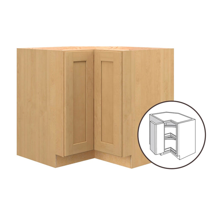 allen + roth Innsbrook 36-in W x 34.5-in H x 24-in D Rye Lazy Susan Corner Base Fully Assembled Cabinet (Flat Panel Shaker Style)