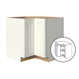allen + roth Aveley 36-in W x 34.5-in H x 24-in D Linen Lazy Susan Corner Base Fully Assembled Cabinet (Flat Panel Shaker Style)