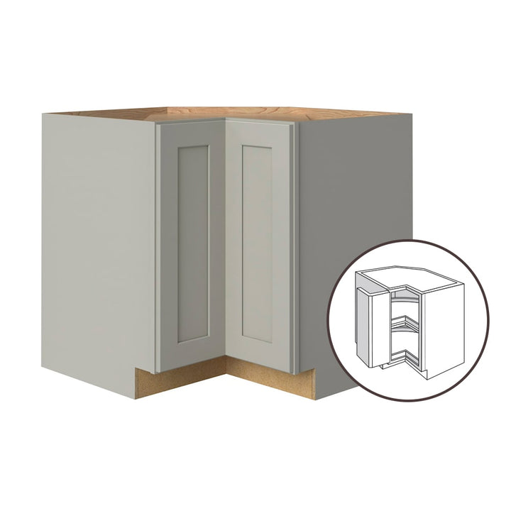 allen + roth Stonewall 36-in W x 34.5-in H x 24-in D Stone Lazy Susan Corner Base Fully Assembled Cabinet (Flat Panel Shaker Style)