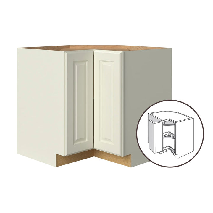 allen + roth Pattingham 36-in W x 34.5-in H x 24-in D Harbor Lazy Susan Corner Base Fully Assembled Cabinet (Raised Panel Square Style)