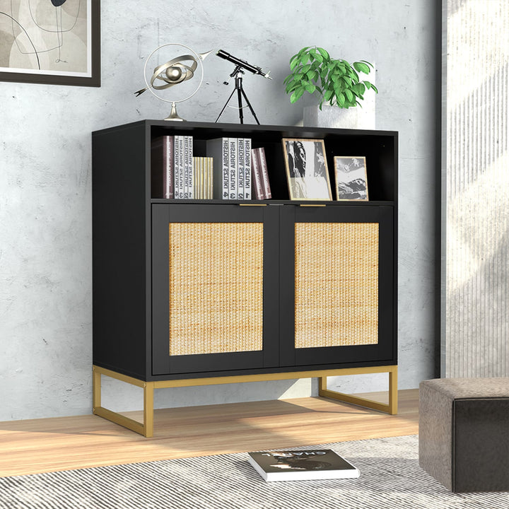 Delarpo H0068 31.5-in W x 31.9-in H Mdf Black Freestanding Utility Storage Cabinet
