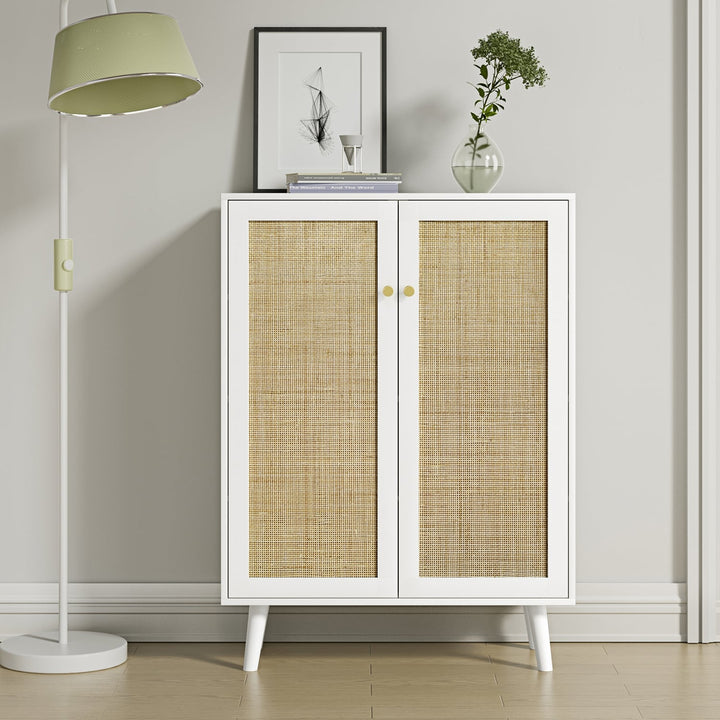 Delarpo H0086 31.5-in W x 44-in H Mdf White Freestanding Utility Storage Cabinet