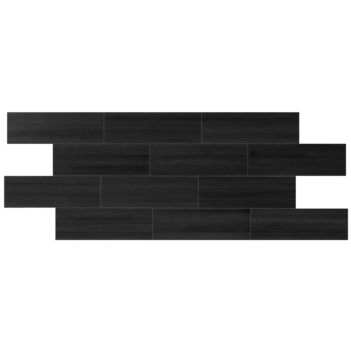 Giorbello (Sample) Spazio Lazer Black/Matte 4-in x 12-in Matte Porcelain Floor and Wall Tile