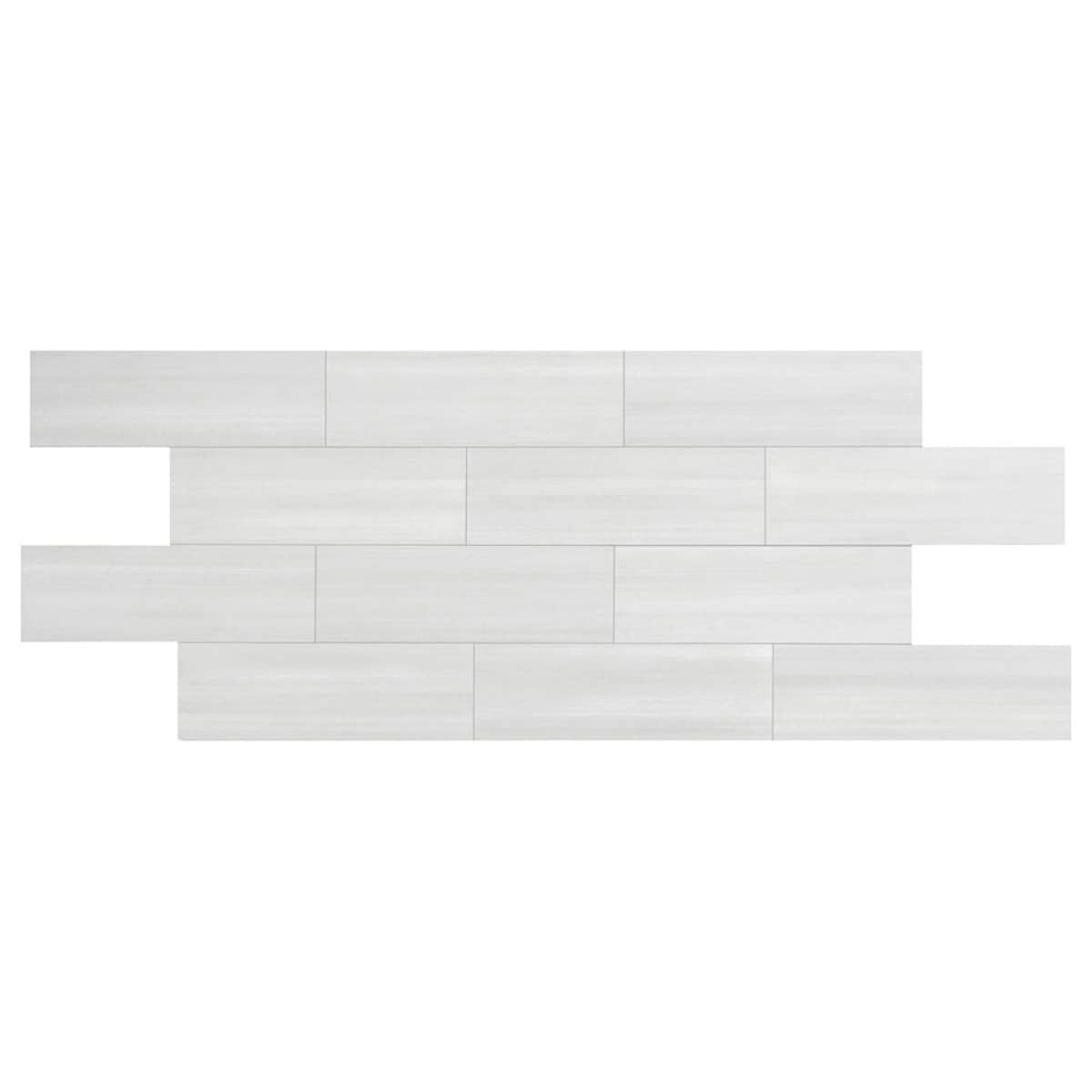 Giorbello Spazio Lazer White 4-in x 12-in Matte Porcelain Floor and Wall Tile (8-sq. ft/ Carton)