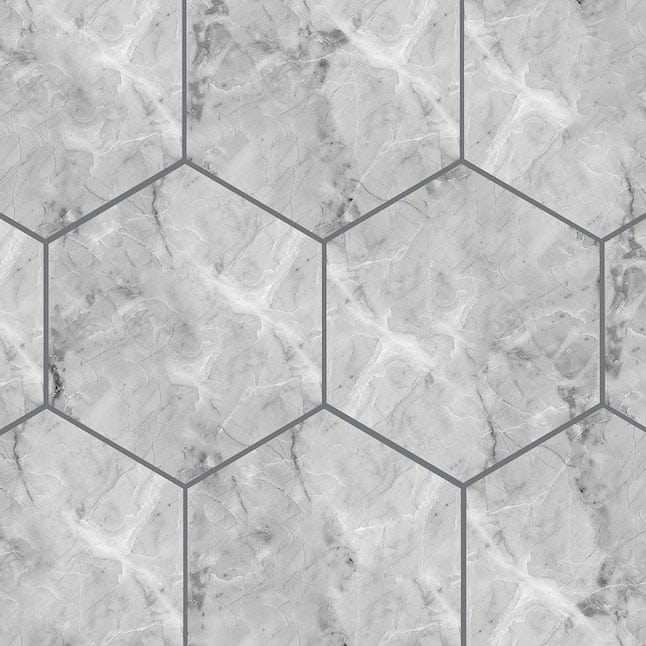 Origin 21 Grey Essense 10-in x 11-in Polished Porcelain Marble Look Floor and Wall Tile (0.624-sq. ft/ Piece)