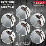 Delta In2ition with H2Okinetic Venetian Bronze 5‑Spray Dual/Combo Shower Head, 6.875‑in Round, 1.75‑GPM (6.6‑LPM)