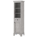 CRAFT + MAIN Ellery 19-in x 70-in x 15-in Vintage Grey Wood Freestanding Soft Close Linen Cabinet