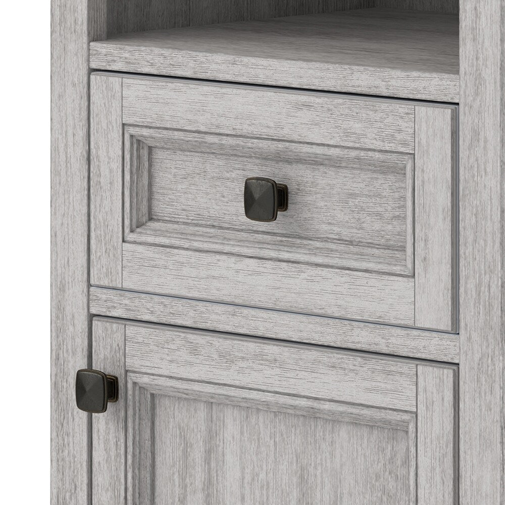 CRAFT + MAIN Ellery 19-in x 70-in x 15-in Vintage Grey Wood Freestanding Soft Close Linen Cabinet