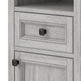 CRAFT + MAIN Ellery 19-in x 70-in x 15-in Vintage Grey Wood Freestanding Soft Close Linen Cabinet