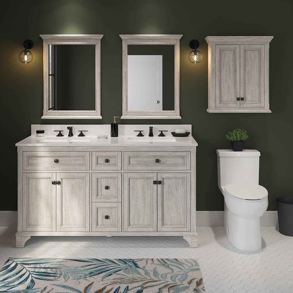 CRAFT + MAIN Ellery 24-in x 28-in x 8-in White Soft Close Bathroom Wall Cabinet
