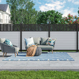 Freedom Alloy Mixed Material 8-ft H x 3-in W Matte Black Aluminum Privacy Line Fence Post