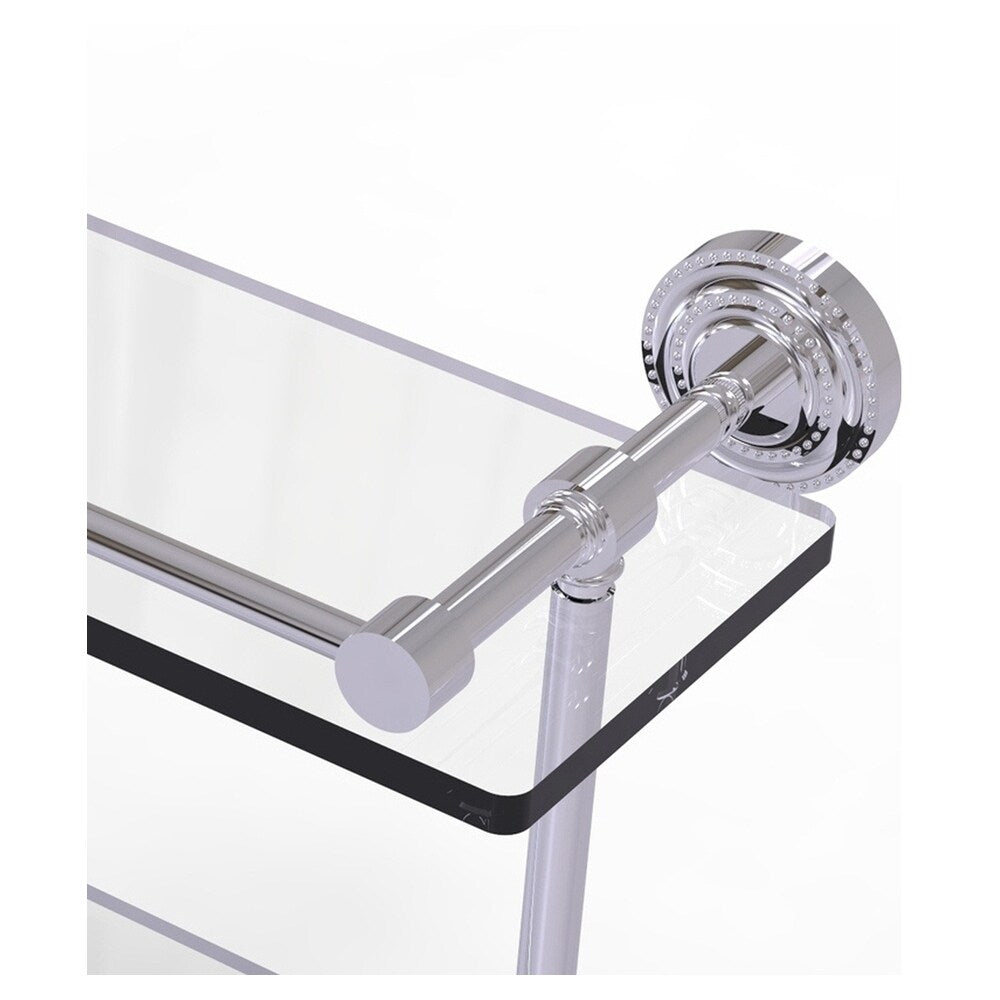 Allied Brass Dottingham Polished Chrome 2-Tier Brass Wall Mount Bathroom Shelf, 22-in