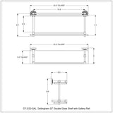 Allied Brass Dottingham Polished Chrome 2-Tier Brass Wall Mount Bathroom Shelf, 22-in