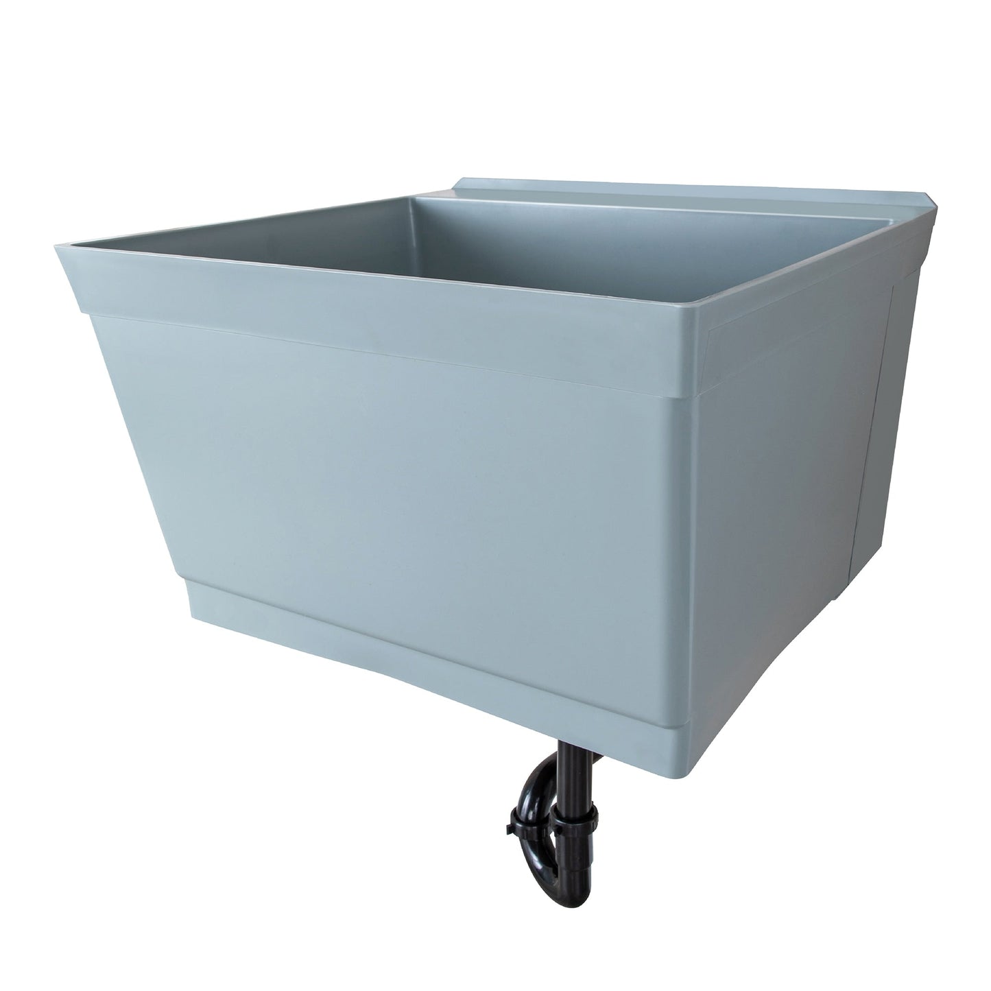 Cambridge Resources Gray Wall Mount Utility Tub with Drain - 23.5 x 22.875 Inch