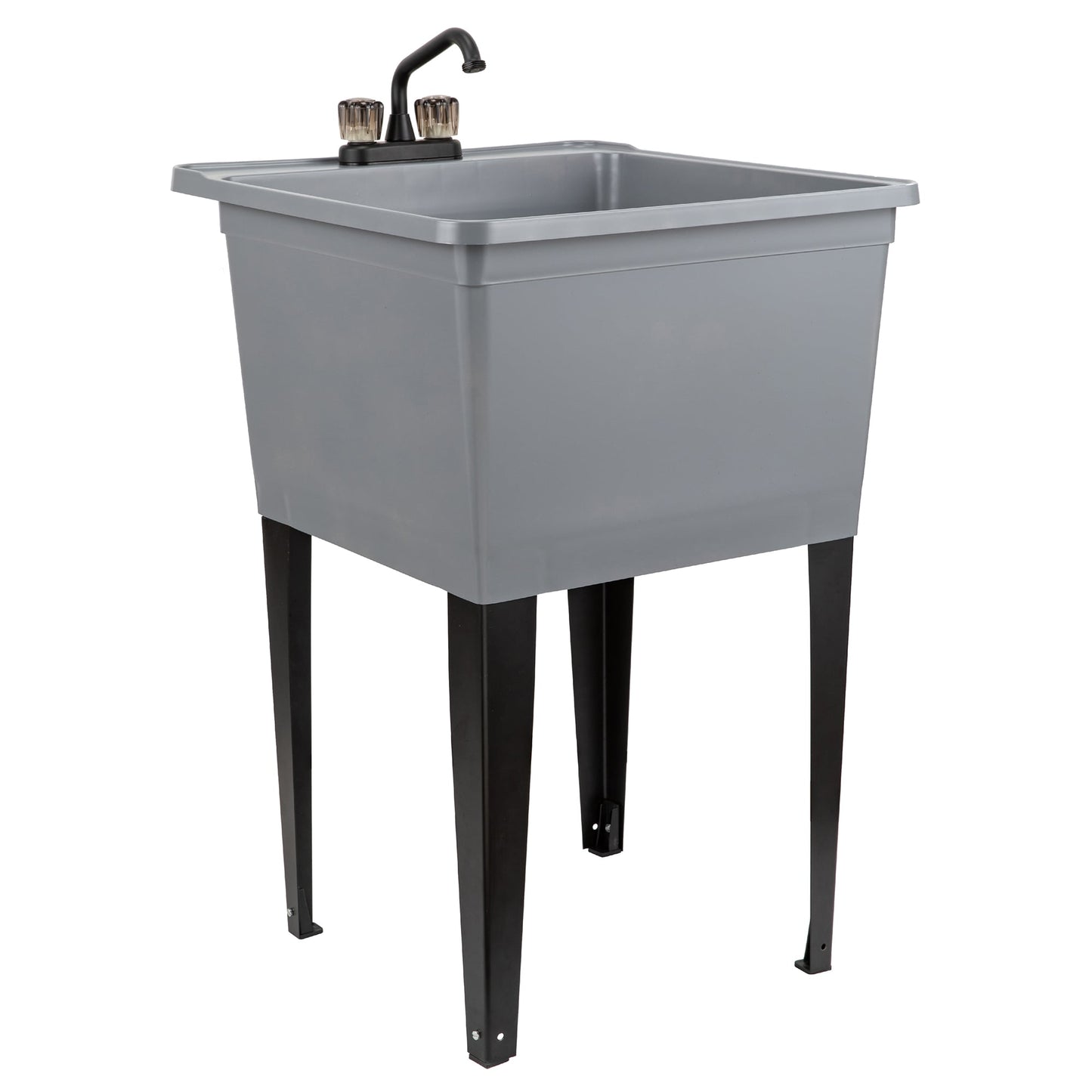 Cambridge Resources 22.88-in Gray Utility Tub with Drain and Faucet